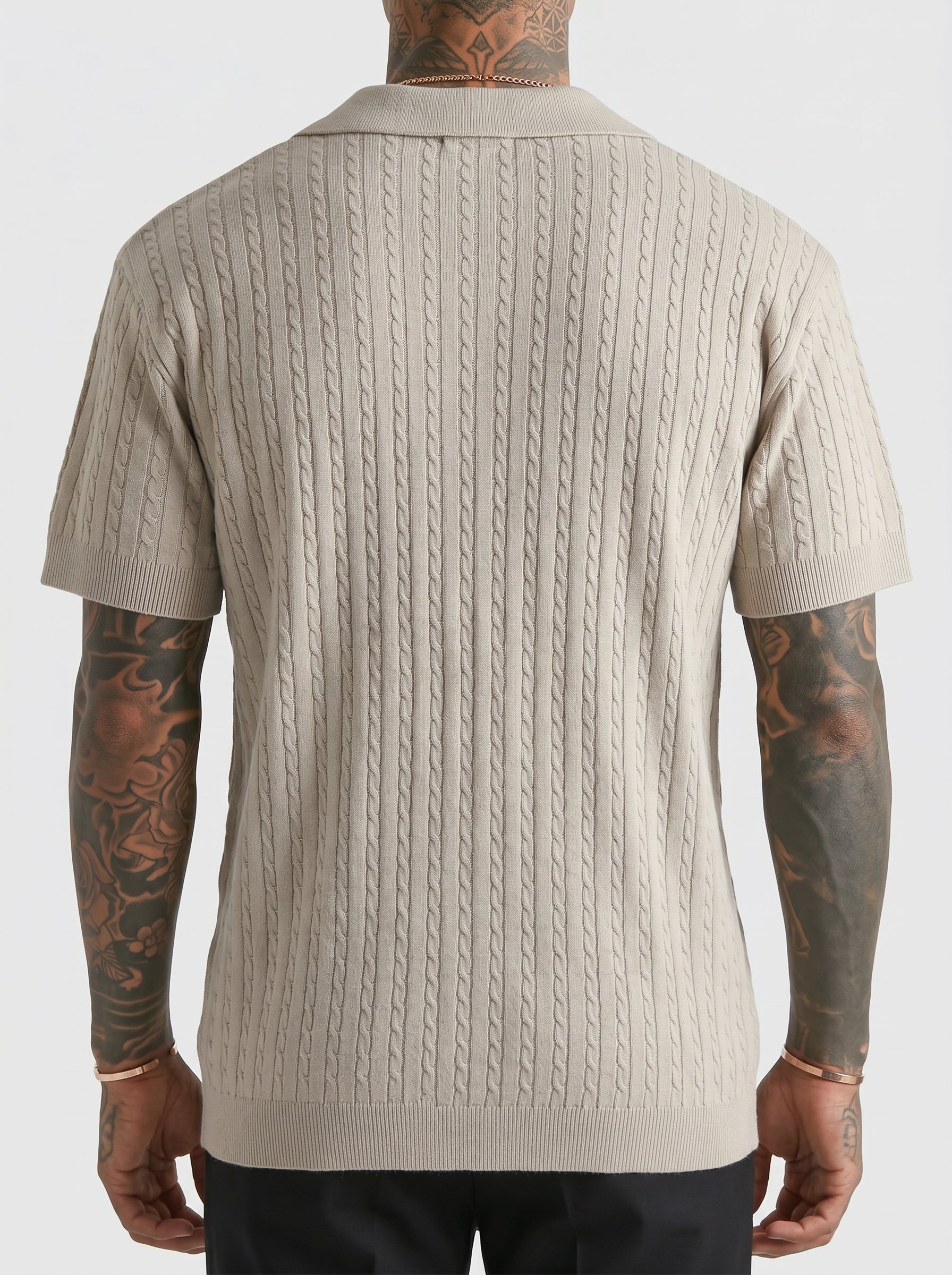 Men’s Knit Button-Up Short Sleeve Shirt