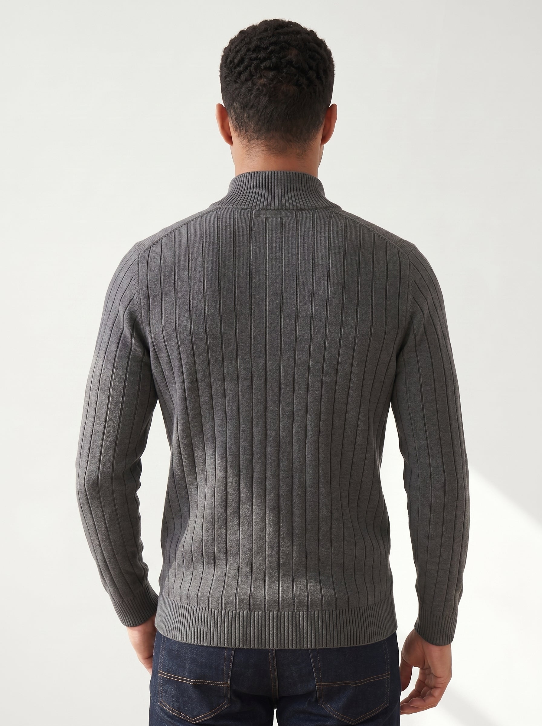 Men’s Ribbed Quarter Zip Sweater