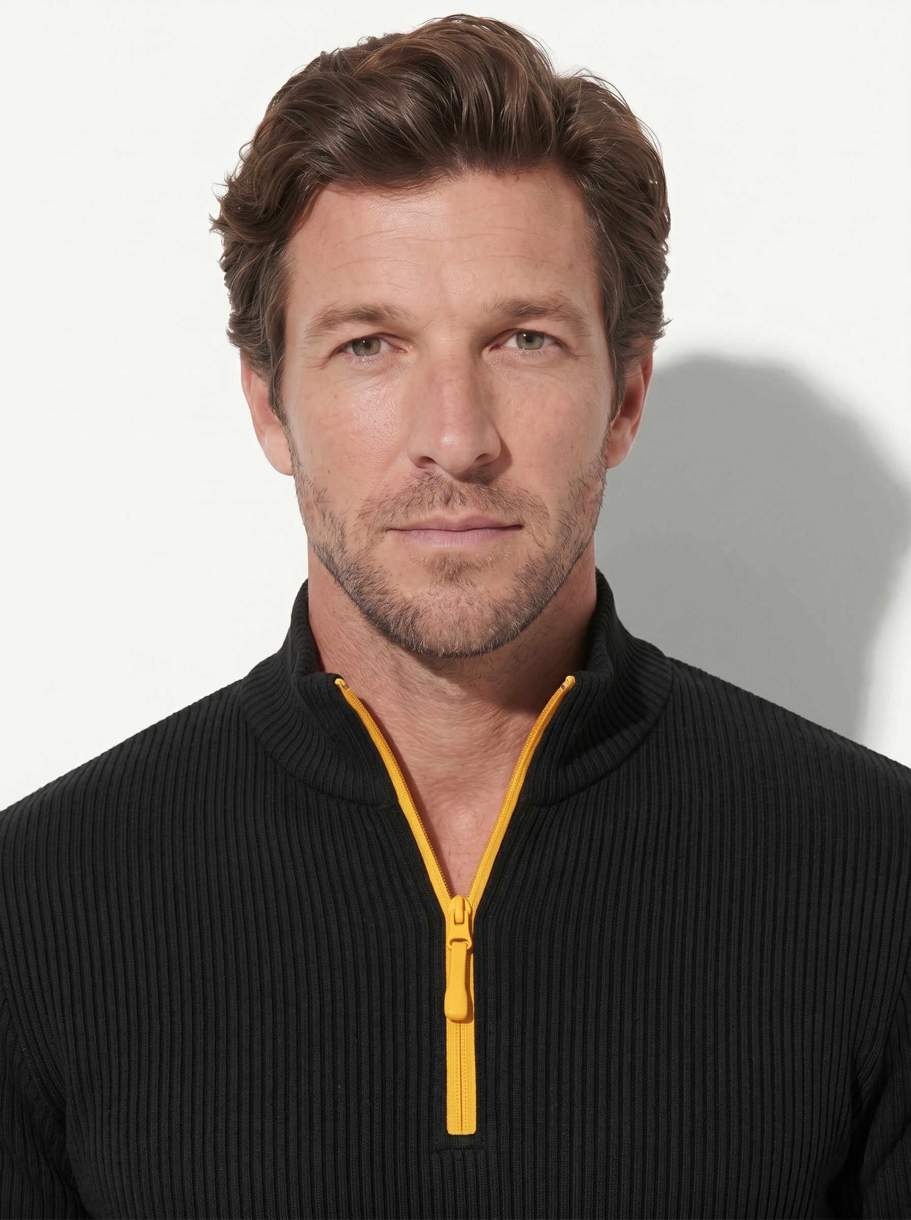 Men’s Waffle Knit Quarter Zip Pullover