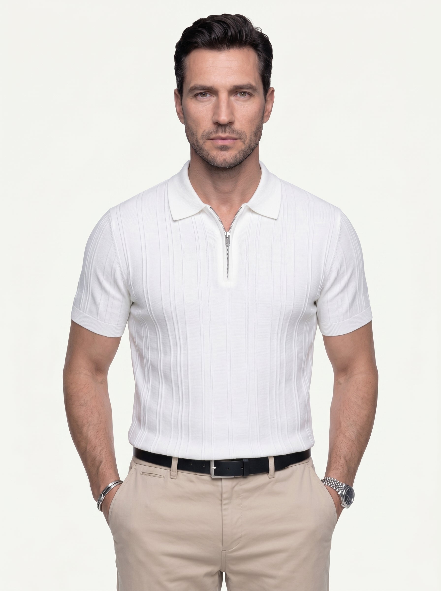 Men’s Muscle Fit V-Neck Polo Shirt
