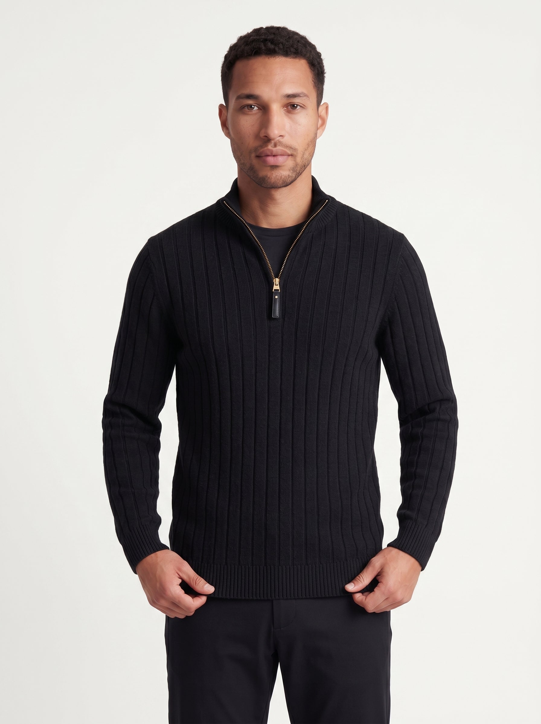 Men’s Ribbed Quarter Zip Sweater