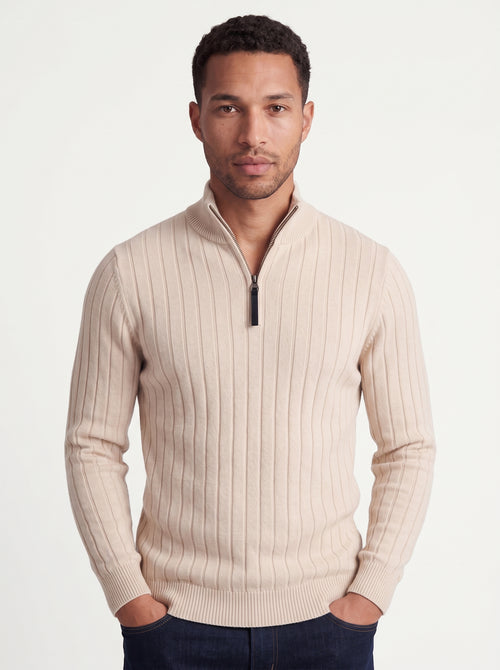 Men’s Ribbed Quarter Zip Sweater