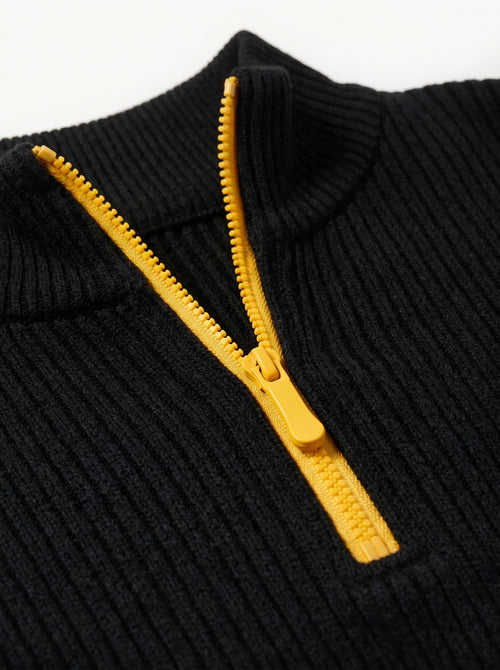 Men’s Waffle Knit Quarter Zip Pullover